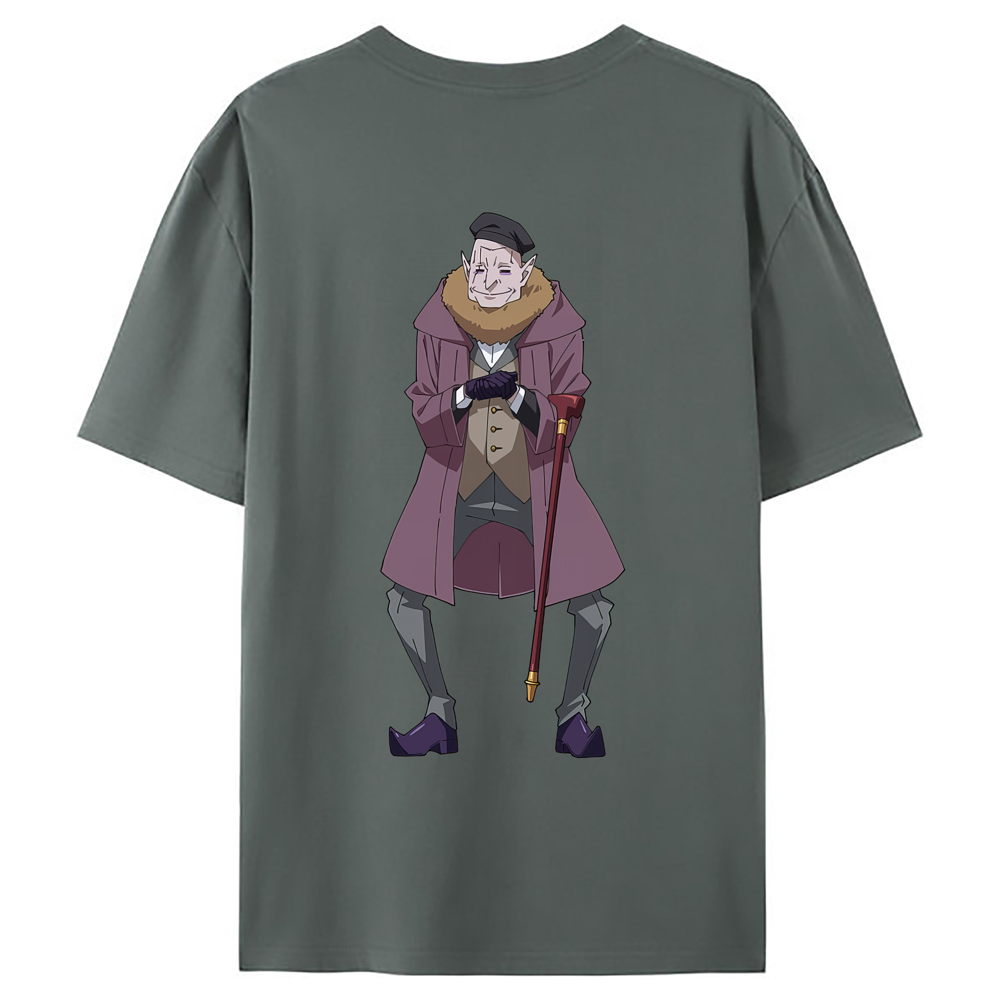 （画像用） 転スラ Regarding Reincarnated to Slime 綿100％ メンズ半袖Tシャツ（バックプリント） 通気性